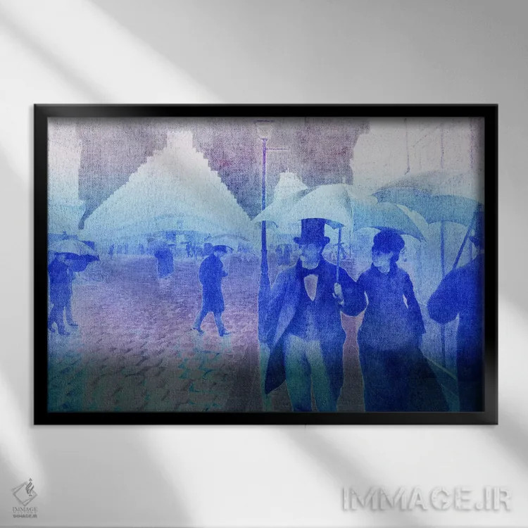 تابلو خیابان پاریس شماره شش اثر فایو بای فایو کالکتیو - نمای قابدار مشکی