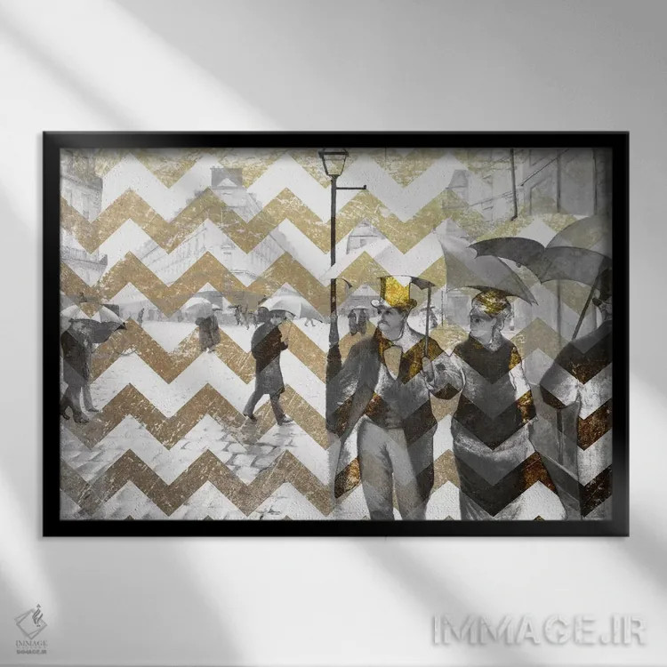 تابلو خیابان پاریس شماره هفت اثر فایو بای فایو کالکتیو - نمای قابدار مشکی