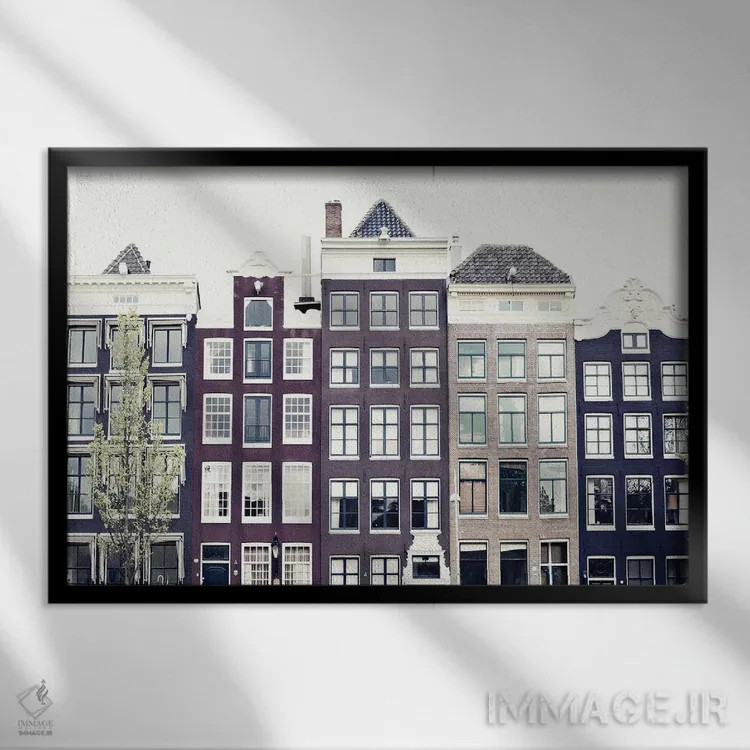 تابلو آمستردام (هلند) اثر کارولین مینت - نمای قابدار مشکی