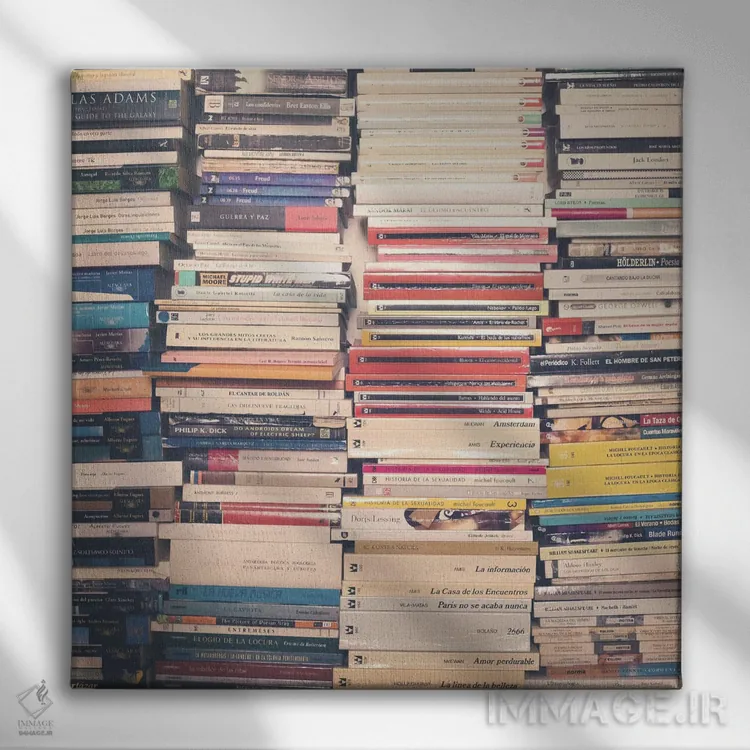 تابلو کتابهای ما اثر کارولین مینت - نمای روبهرو روی دیوار