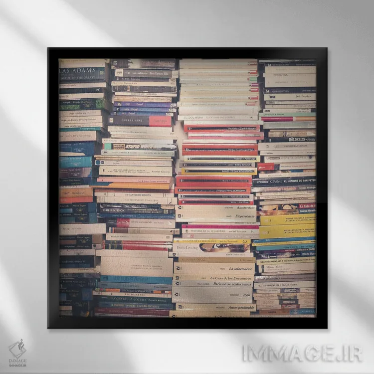 تابلو کتابهای ما اثر کارولین مینت - نمای قابدار مشکی