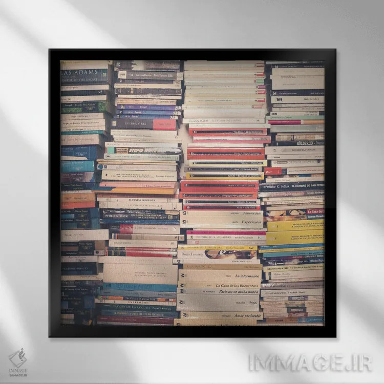 تابلو کتابهای ما اثر کارولین مینت - نمای قابدار مشکی