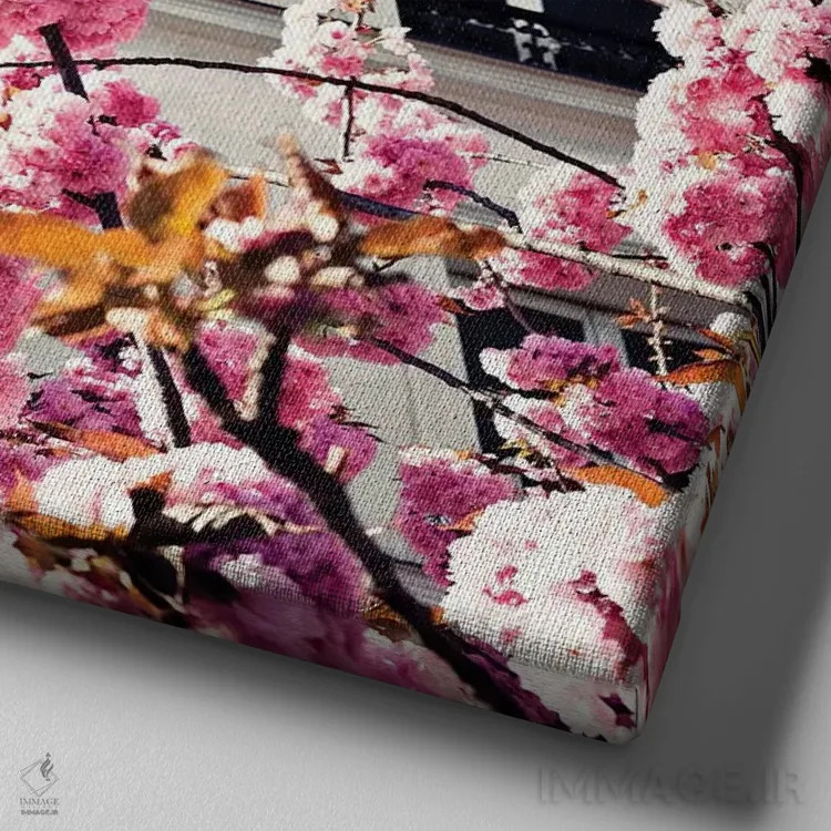 تابلو گیلاسهای پاریس دوم اثر کارولین مینت - نمای نزدیک بافت بوم