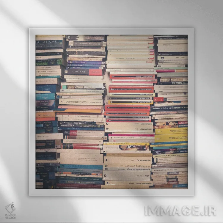 تابلو کتابهای ما اثر کارولین مینت - نمای قابدار سفید