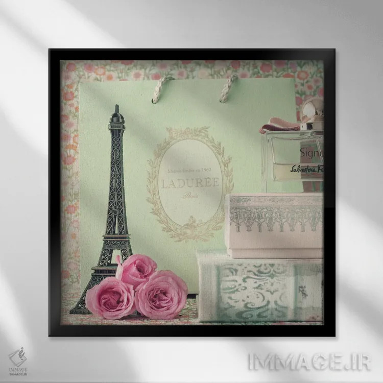 تابلو پاریس در انتظار است اثر کارولین مینت - نمای قابدار مشکی