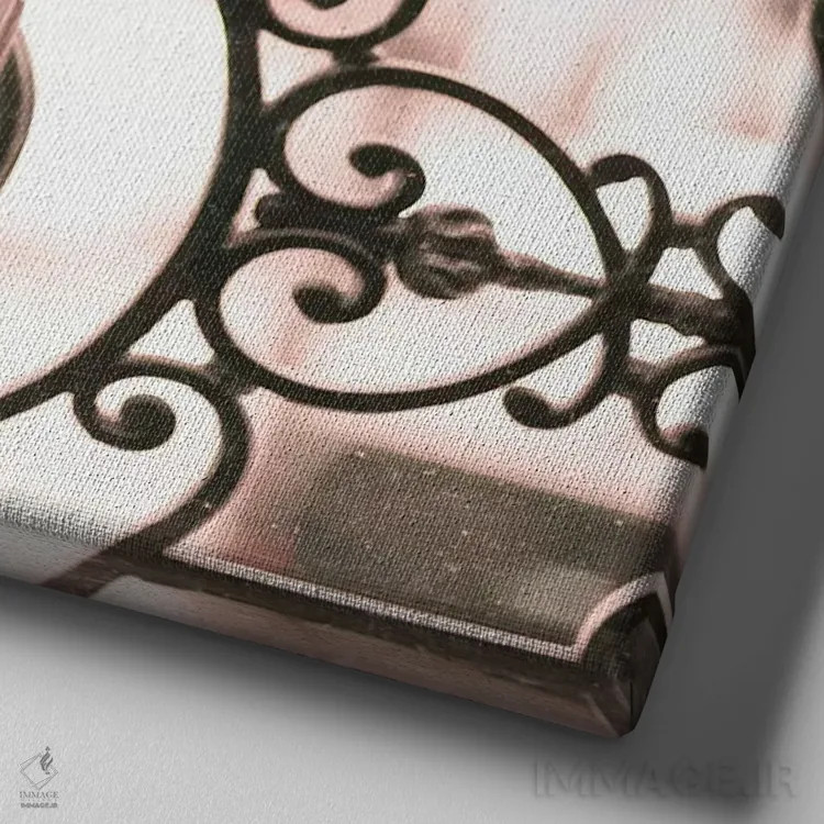 تابلو بالکن پاریسی اثر کارولین مینت - نمای نزدیک بافت بوم