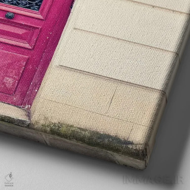 تابلو در صورتی پاریس اثر کارولین مینت - نمای نزدیک بافت بوم