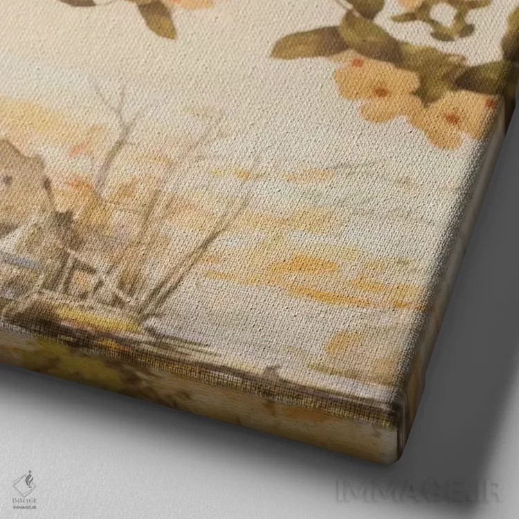 تابلو زندگیهای گذشته اثر کارولین مینت - نمای نزدیک بافت بوم