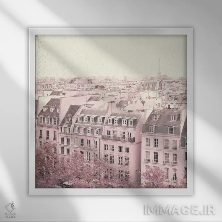 تابلو بامهای پاریس اثر کارولین مینت - نمای قابدار سفید