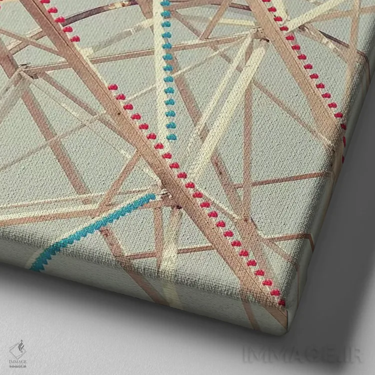 تابلو چرخ و فلک پاستلی اثر کارولین مینت - نمای نزدیک بافت بوم