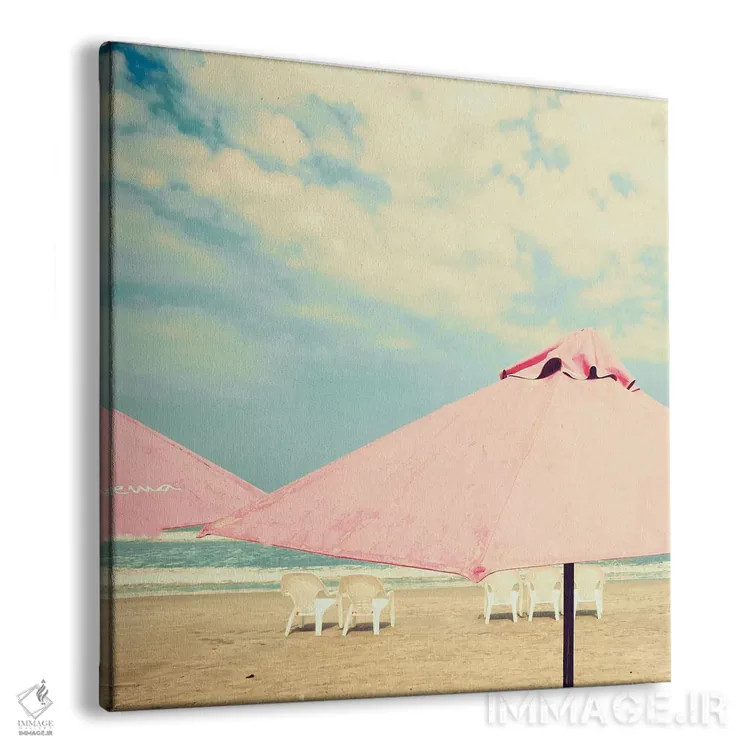 تابلو چترهای صورتی اثر کارولین مینت - نمای پرسپکتیو محصول