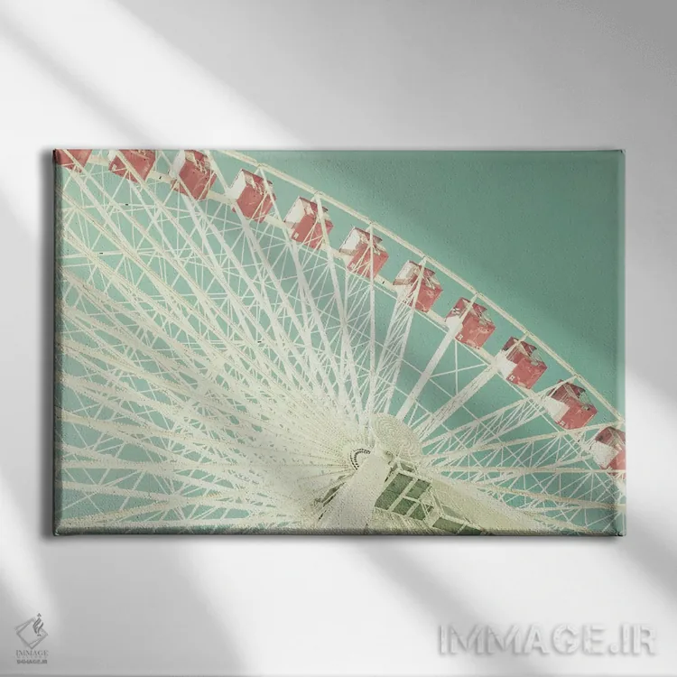 تابلو چرخ و فلک صورتی اثر کارولین مینت - نمای روبهرو روی دیوار