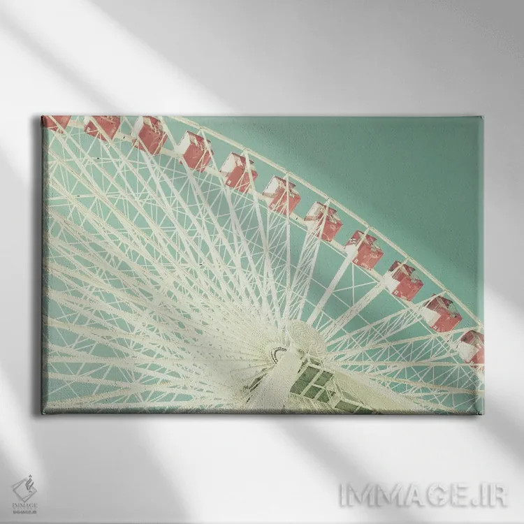 تابلو چرخ و فلک صورتی اثر کارولین مینت - نمای روبهرو روی دیوار