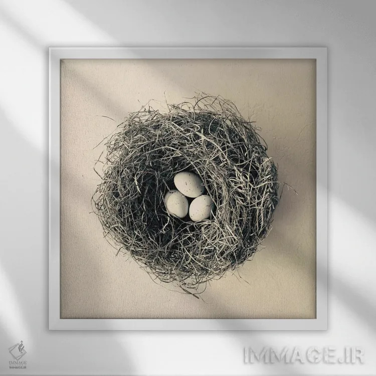 تابلو بهار آمده است اثر کارولین مینت - نمای قابدار سفید