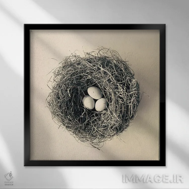 تابلو بهار آمده است اثر کارولین مینت - نمای قابدار مشکی