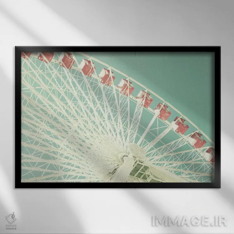 تابلو چرخ و فلک صورتی اثر کارولین مینت - نمای قابدار مشکی