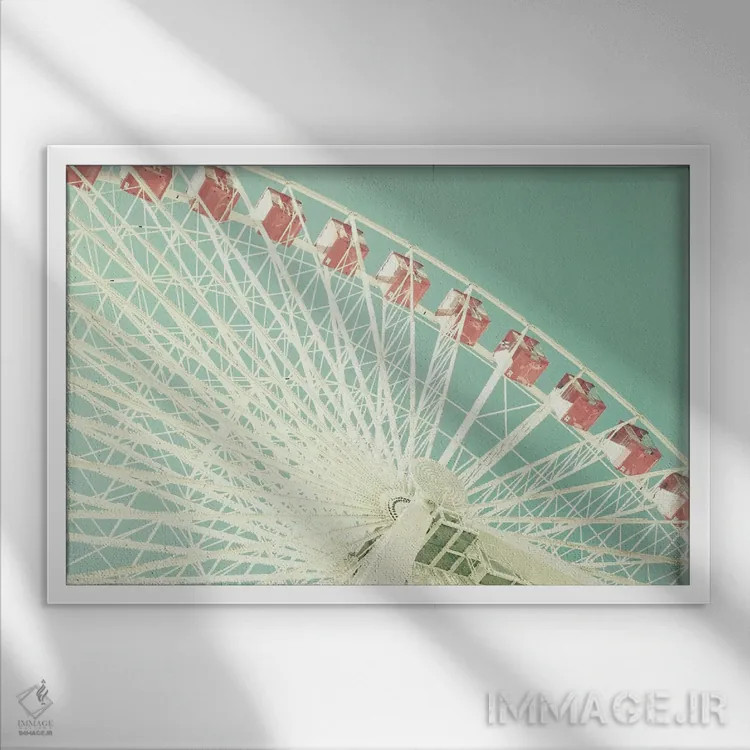 تابلو چرخ و فلک صورتی اثر کارولین مینت - نمای قابدار سفید