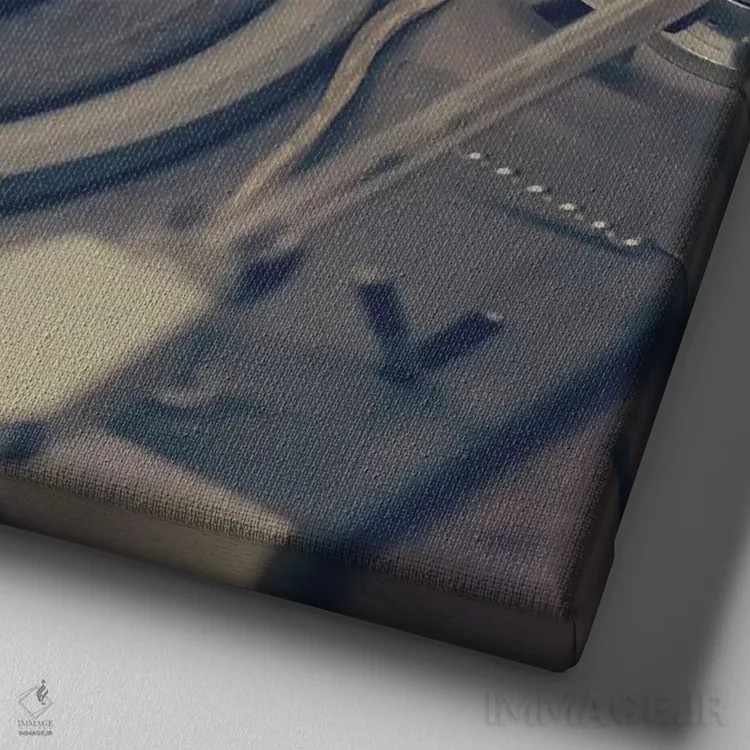 تابلو رترو رترو دوم (سبک قدیمی) اثر کارولین مینت - نمای نزدیک بافت بوم