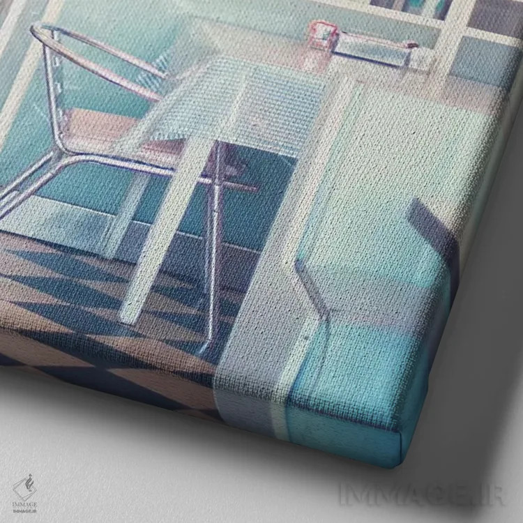 تابلو شام رترو (قدیمی) اثر کارولین مینت - نمای نزدیک بافت بوم