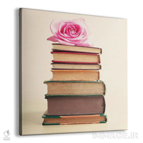 تابلو گل رز و کتابها اثر کارولین مینت - نمای پرسپکتیو محصول