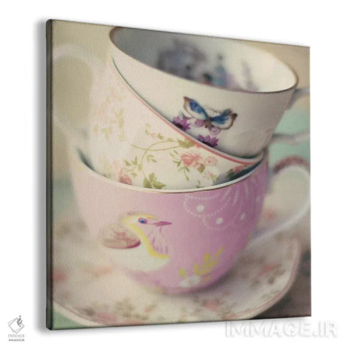 تابلو فنجانهای کمرنگ (فرسوده) اثر کارولین مینت - نمای پرسپکتیو محصول