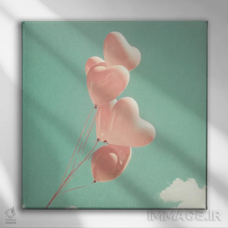 تابلو ردیف قلبها اثر کارولین مینت - نمای روبهرو روی دیوار