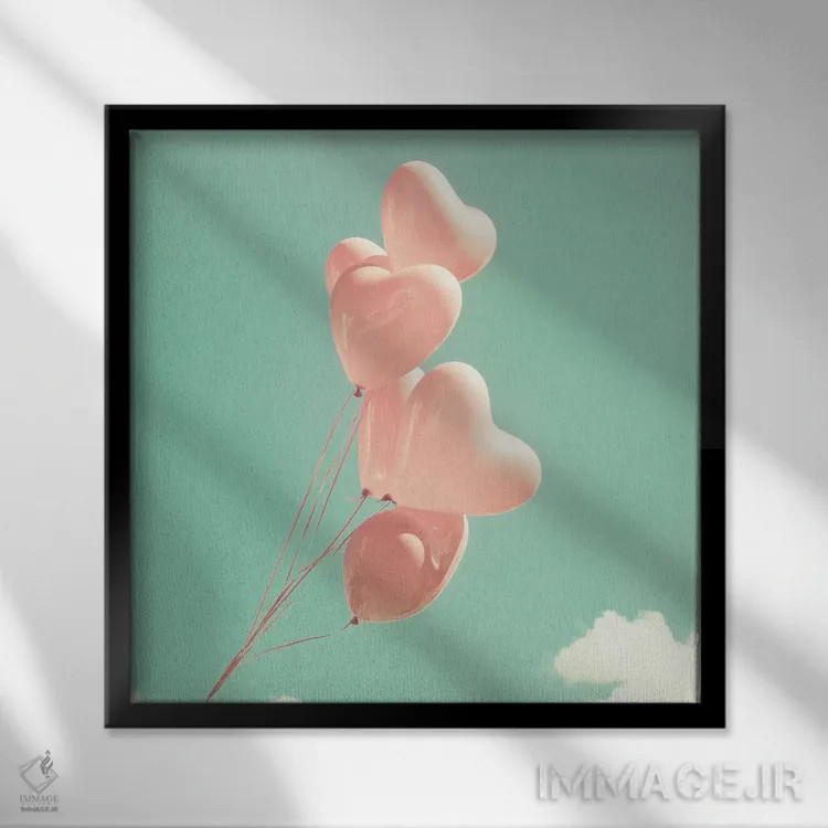 تابلو ردیف قلبها اثر کارولین مینت - نمای قابدار مشکی