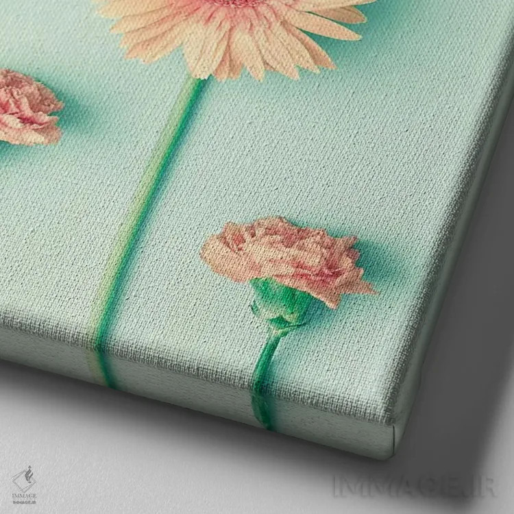 تابلو هفت گل اثر کارولین مینت - نمای نزدیک بافت بوم