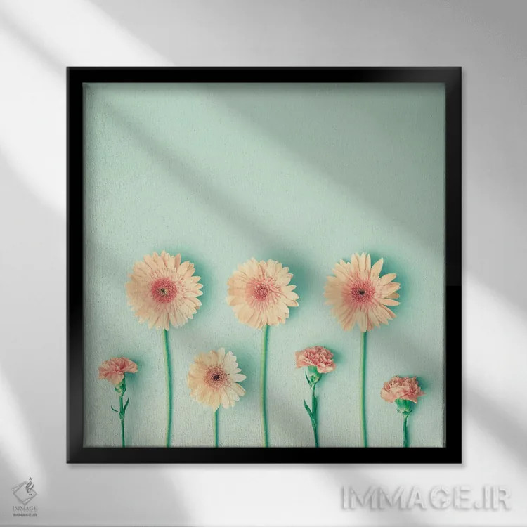 تابلو هفت گل اثر کارولین مینت - نمای قابدار مشکی