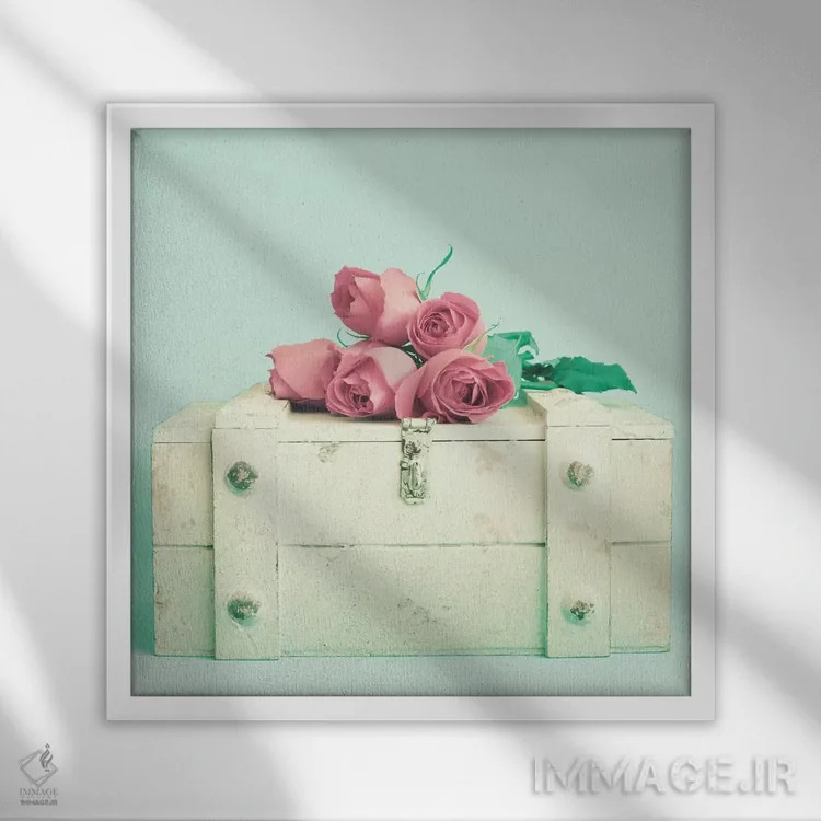 تابلو زمانهای فرسوده (کهنه) اثر کارولین مینت - نمای قابدار سفید