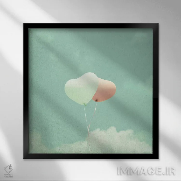 تابلو عشق لطیف اثر کارولین مینت - نمای قابدار مشکی