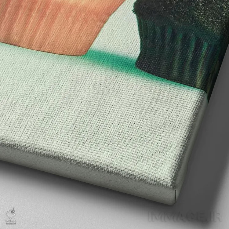 تابلو کاپکیکهای بهاری اثر کارولین مینت - نمای نزدیک بافت بوم