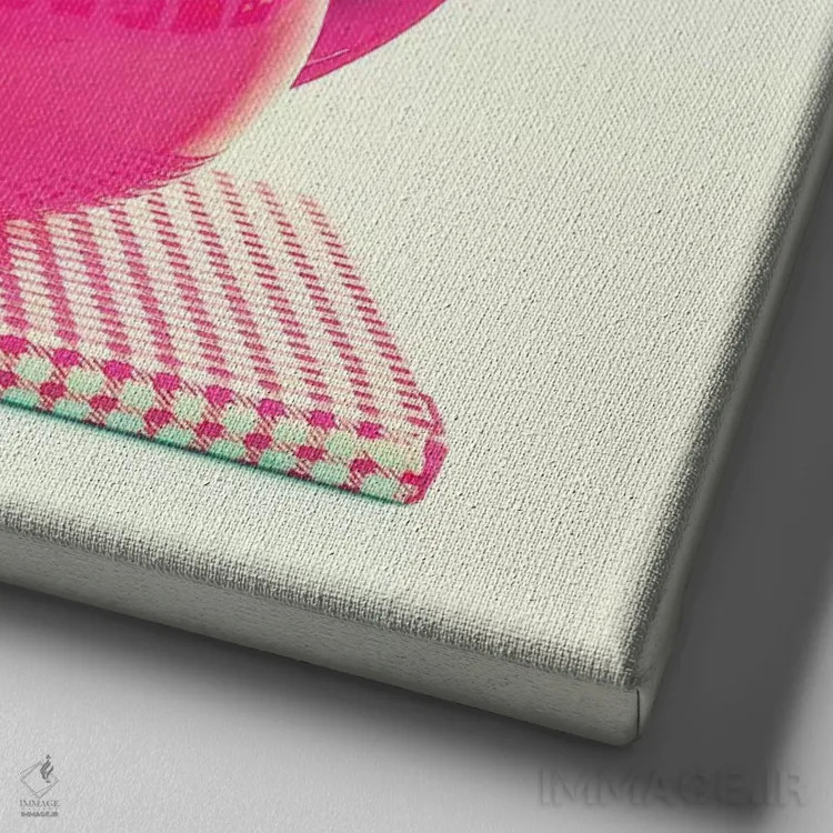 تابلو چای و کتاب اثر کارولین مینت - نمای نزدیک بافت بوم