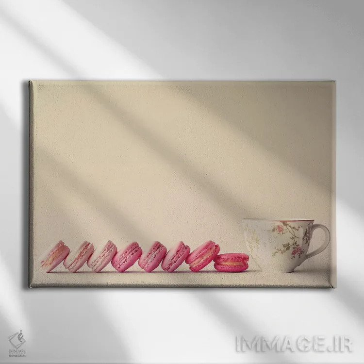 تابلو چای و ماکارونها اثر کارولین مینت - نمای روبهرو روی دیوار