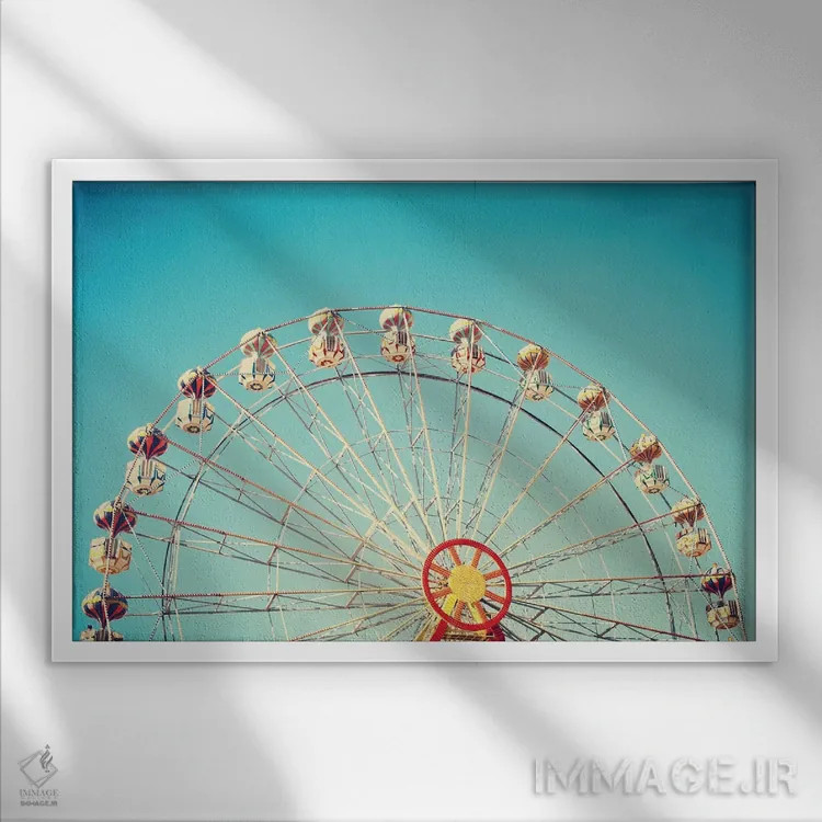 تابلو چرخ و فلک تابستانی اثر کارولین مینت - نمای قابدار سفید