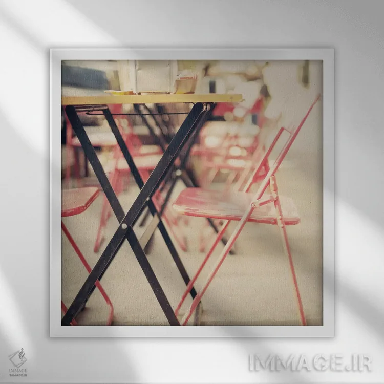 تابلو کافه خیابانی اثر کارولین مینت - نمای قابدار سفید