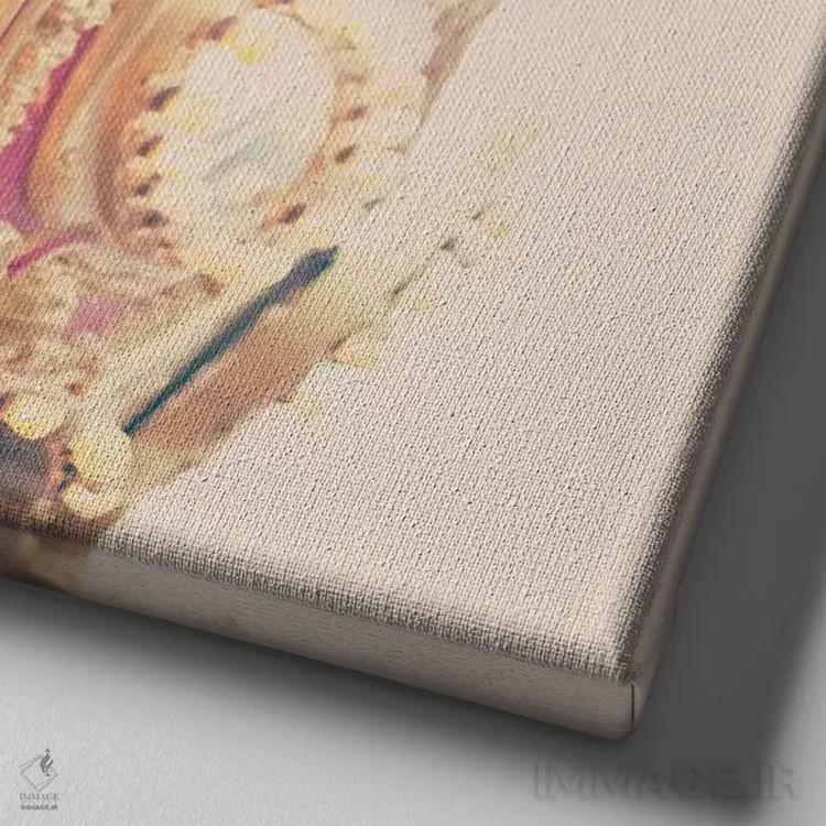 تابلو چرخوفلک اثر کارولین مینت - نمای نزدیک بافت بوم