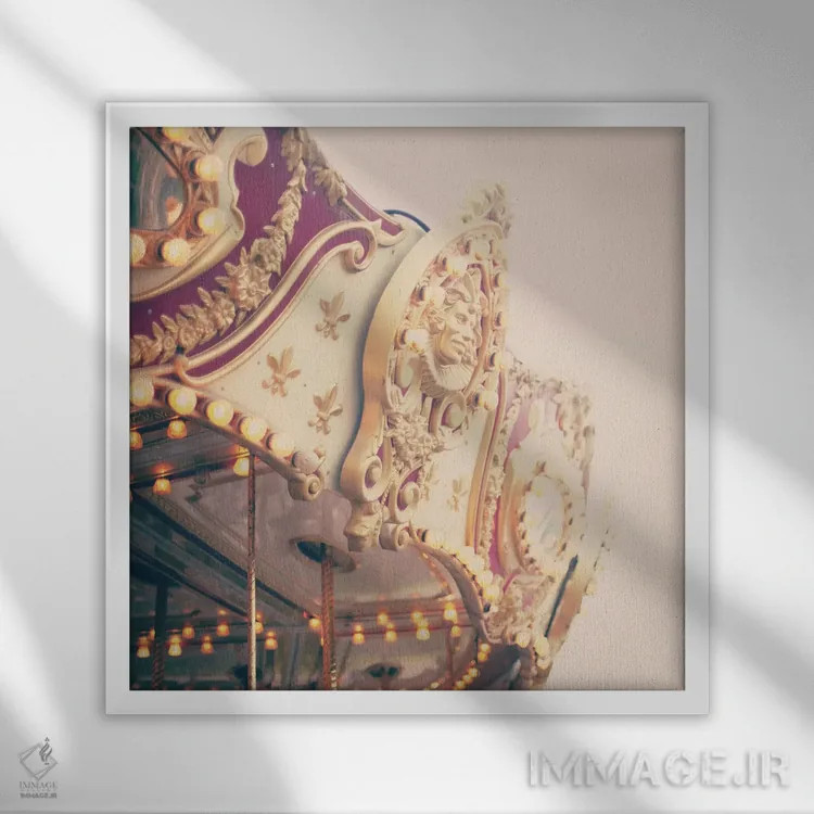 تابلو چرخوفلک اثر کارولین مینت - نمای قابدار سفید