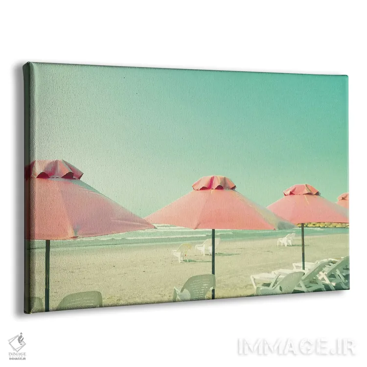 تابلو سه چتر مرجانی اثر کارولین مینت - نمای پرسپکتیو محصول
