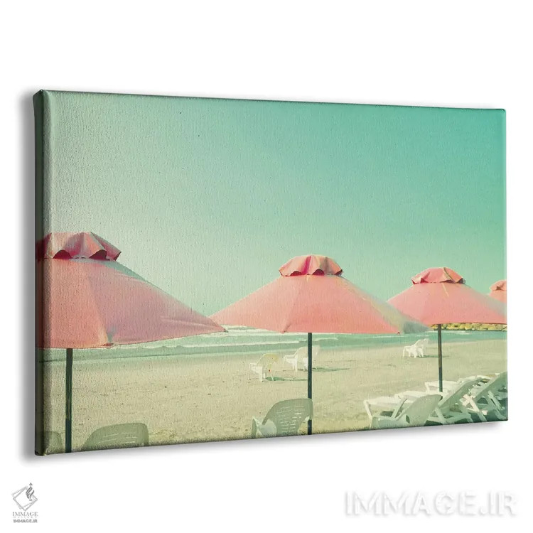 تابلو سه چتر مرجانی اثر کارولین مینت - نمای پرسپکتیو محصول