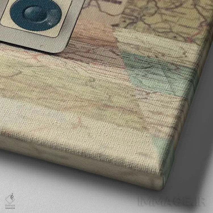 تابلو سفر مشترک به دور دنیا اثر کارولین مینت - نمای نزدیک بافت بوم