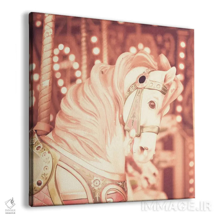 تابلو اسب چرخوفلک کمرنگ اثر کارولین مینت - نمای پرسپکتیو محصول