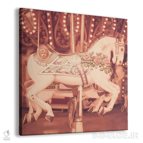 تابلو اسب صورتی کمرنگ اثر کارولین مینت - نمای پرسپکتیو محصول