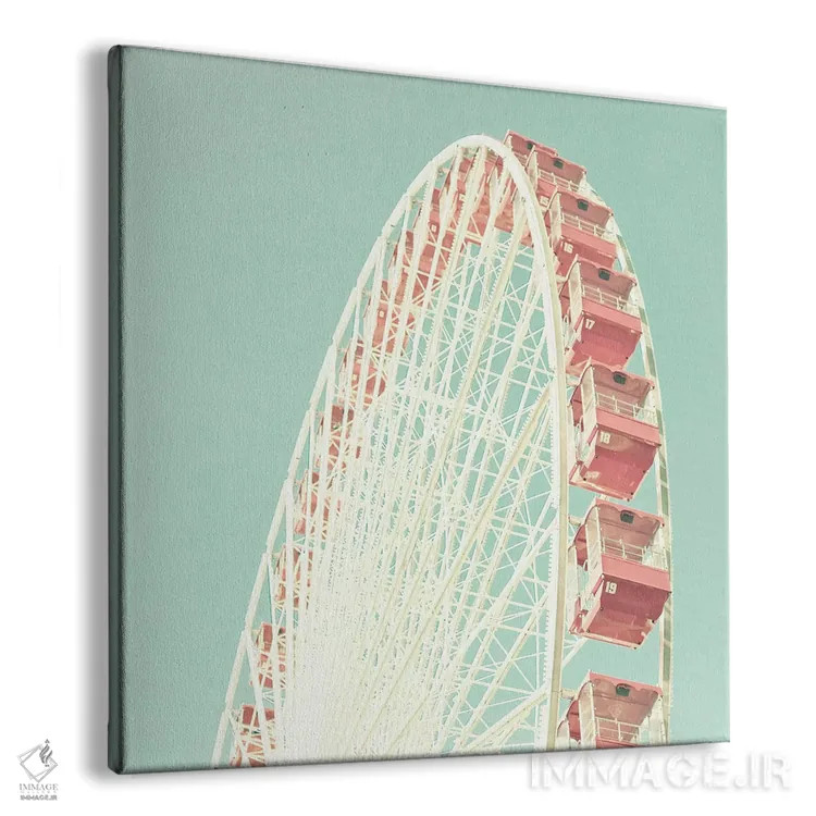 تابلو چرخ و فلک صورتی کمرنگ اثر کارولین مینت - نمای پرسپکتیو محصول