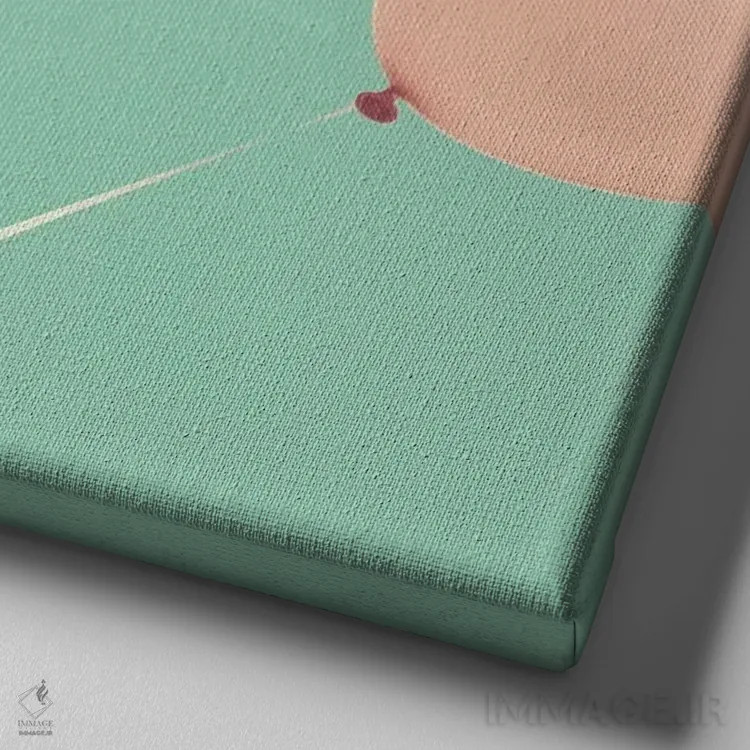 تابلو بادکنکهای صورتی کمرنگ اثر کارولین مینت - نمای نزدیک بافت بوم