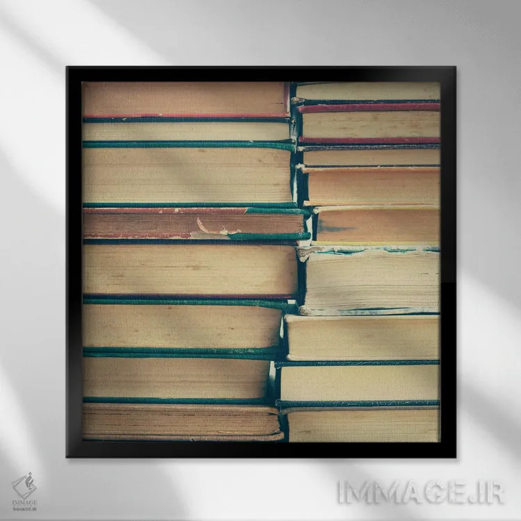 تابلو کتابها اثر کارولین مینت - نمای قابدار مشکی