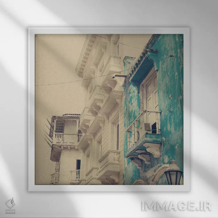 تابلو استعماری اثر کارولین مینت - نمای قابدار سفید