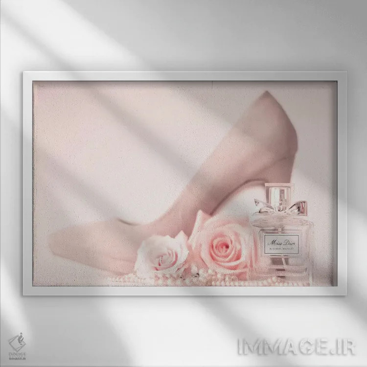 تابلو ظریف و زنانه اثر کارولین مینت - نمای قابدار سفید