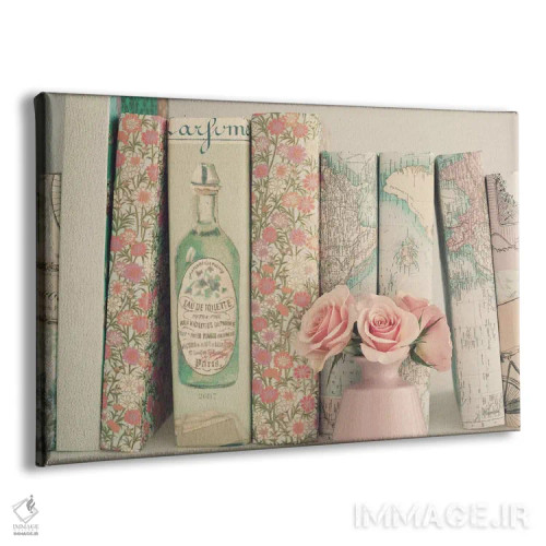 تابلو کتابهای گلدار اثر کارولین مینت - نمای پرسپکتیو محصول