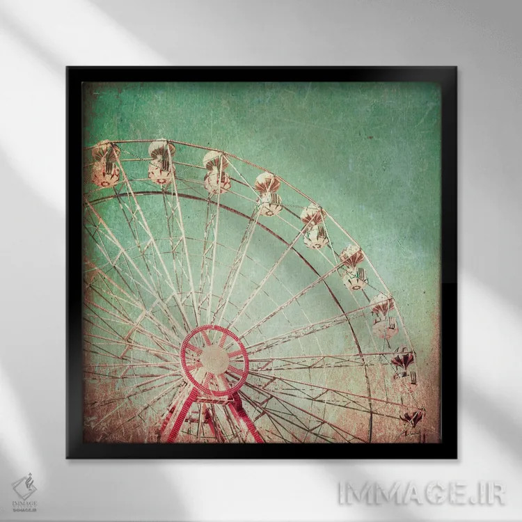 تابلو داستانهای عاشقانهٔ چرخ و فلک اثر کارولین مینت - نمای قابدار مشکی